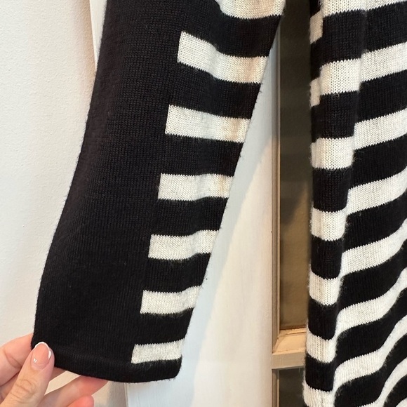 Vintage Karin Stevens Black & White Stripe Wool Knit Sweater Dress Size Small S - Picture 6 of 10